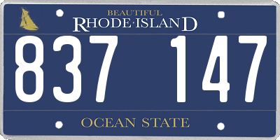 RI license plate 837147