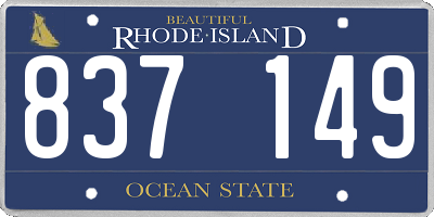 RI license plate 837149