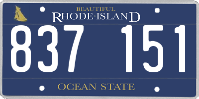RI license plate 837151