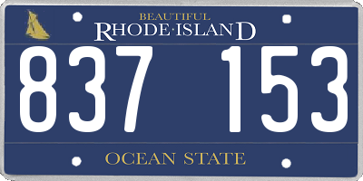 RI license plate 837153