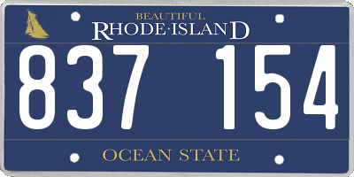 RI license plate 837154