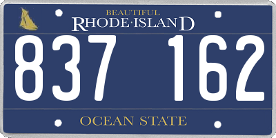 RI license plate 837162