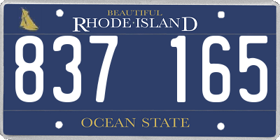 RI license plate 837165