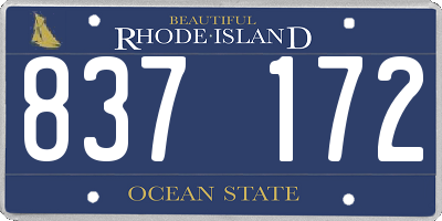 RI license plate 837172