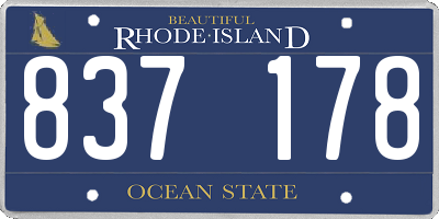 RI license plate 837178