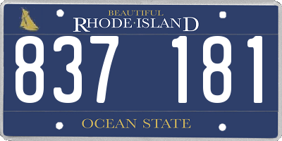 RI license plate 837181