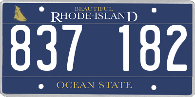 RI license plate 837182