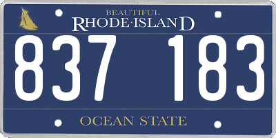 RI license plate 837183