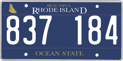 RI license plate 837184