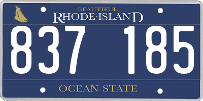 RI license plate 837185