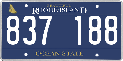 RI license plate 837188