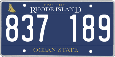 RI license plate 837189