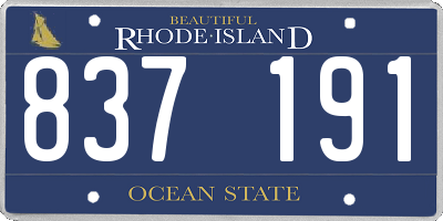 RI license plate 837191