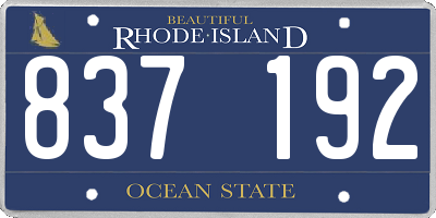 RI license plate 837192
