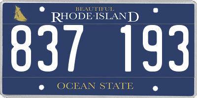 RI license plate 837193