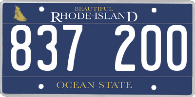 RI license plate 837200