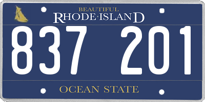 RI license plate 837201