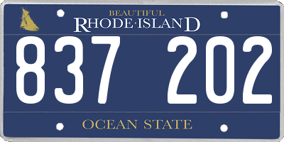 RI license plate 837202