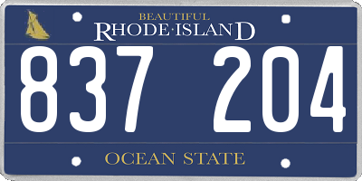 RI license plate 837204