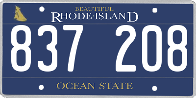 RI license plate 837208