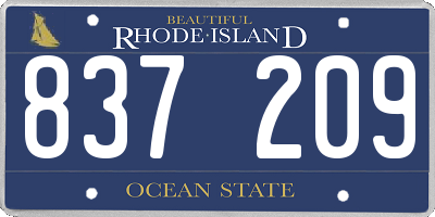 RI license plate 837209