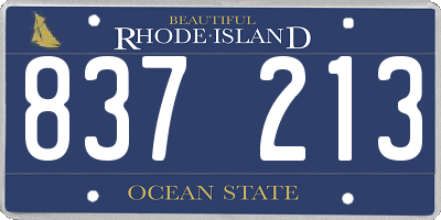 RI license plate 837213