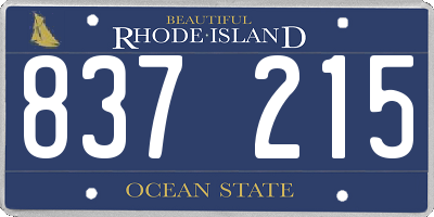 RI license plate 837215