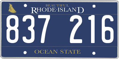 RI license plate 837216