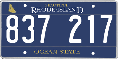 RI license plate 837217
