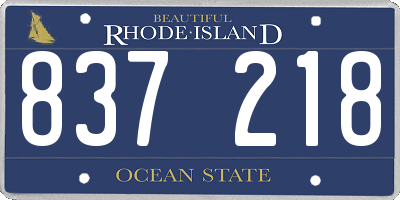 RI license plate 837218