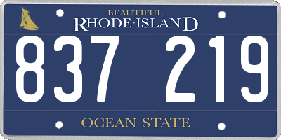 RI license plate 837219
