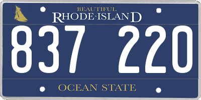 RI license plate 837220