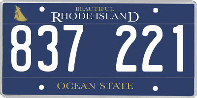 RI license plate 837221