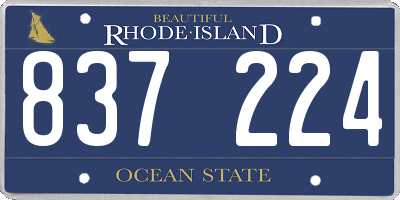 RI license plate 837224