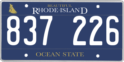 RI license plate 837226