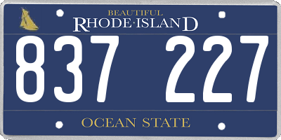 RI license plate 837227