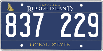 RI license plate 837229