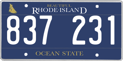 RI license plate 837231