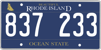 RI license plate 837233