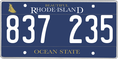 RI license plate 837235