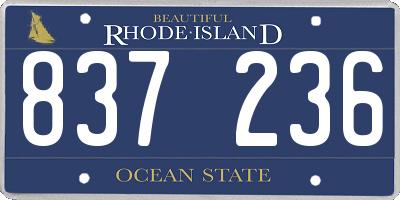 RI license plate 837236