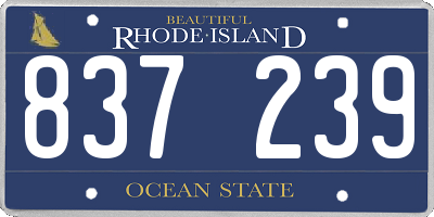 RI license plate 837239