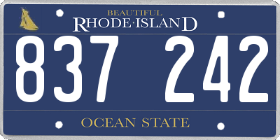 RI license plate 837242