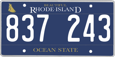 RI license plate 837243