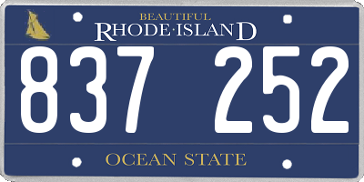 RI license plate 837252