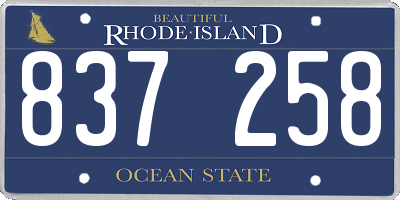 RI license plate 837258