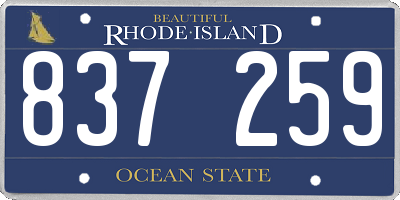 RI license plate 837259