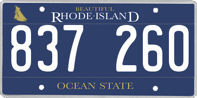 RI license plate 837260
