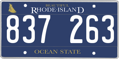 RI license plate 837263