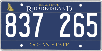 RI license plate 837265